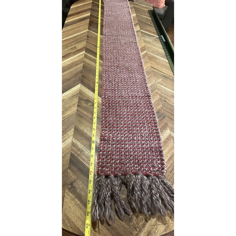 Talbots Scarf 100%‎ Wool Knit Fringe Winter 7x69